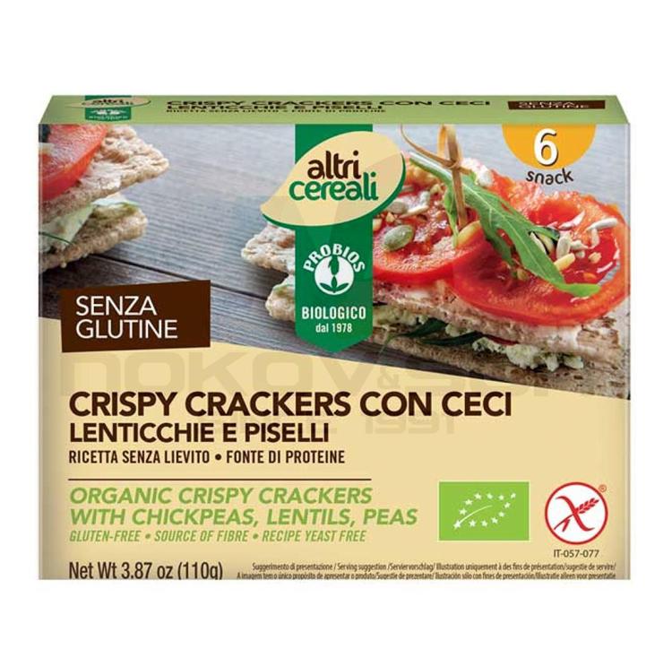 био крекери Probios Crispy Crackers with Chickpeas Lentils Peas 110 g