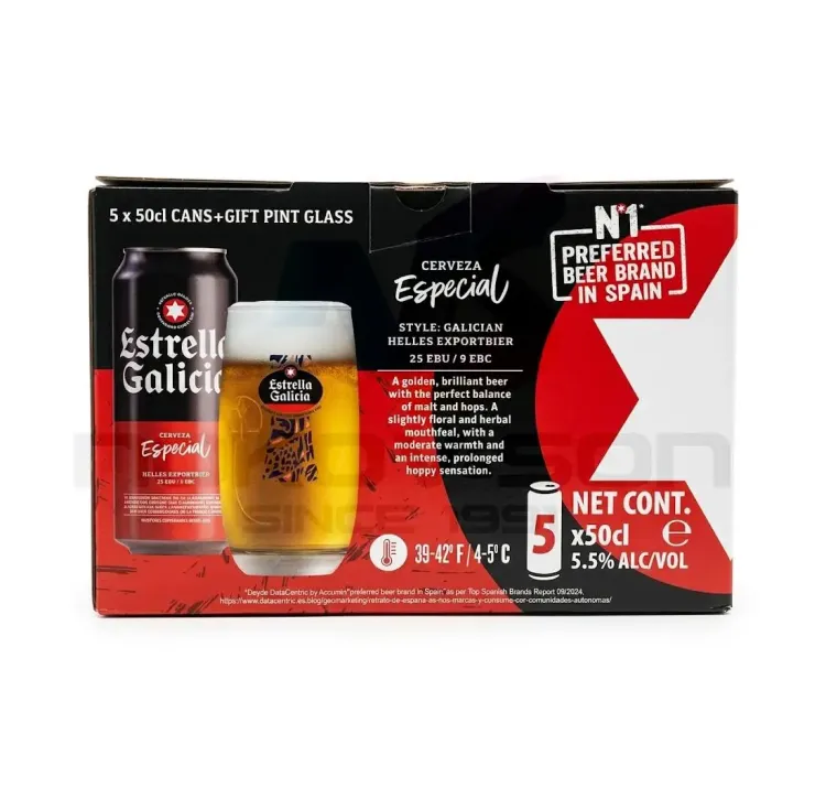 бира Estrella Galicia Cerveza Especial 5 x 500 ml