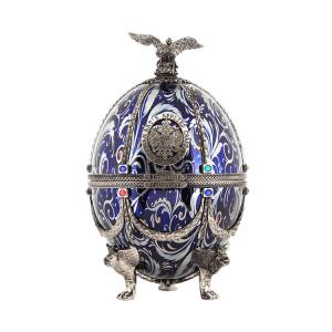 ВОДКА Imperial Collection Faberge Silver Blue Flowers m1