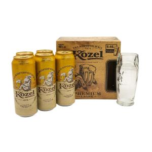 бира Kozel Premium Lager Gift Box With Cup m1