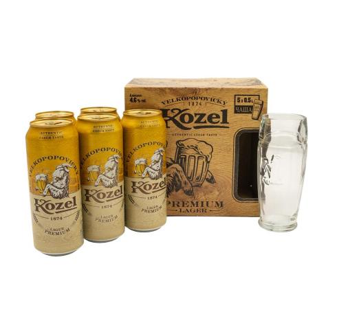 бира Kozel Premium Lager Gift Box With Cup