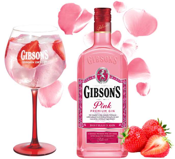 Розовый джин цена. Джин Gibson's. Джин розовый. Джин с розовой этикеткой. Gibson Pink.