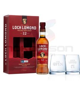 уиски Loch Lomond 12YO Single Malt Scotch Whiskey With 2 Glasses