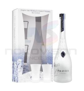 водка Pravda Vodka Gift Box With Glasses