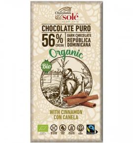 био шоколад Chocolates Sole Dark Chocolate 56% con Cinnamon
