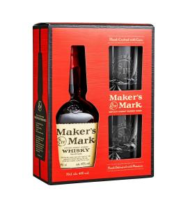 GIFT BOX MAKERS MARK WITH 2 OLD FASHION GLASSES