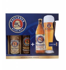 бира Paulaner Munchen Oktoberfest & Weissbier Dunkel & Weissbier Gift Box With Cup