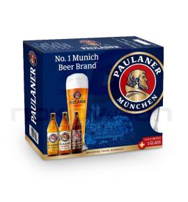 бира Paulaner Munchen Oktoberfest & Weissbier Dunkel & Weissbier Gift Box With Cup