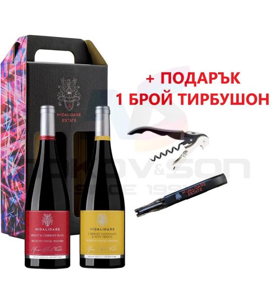 вино Midalidare Estate Merlot & Cabernet Franc & Cabernet Sauvignon & Petit Verdot Gift Box With Corkscrew