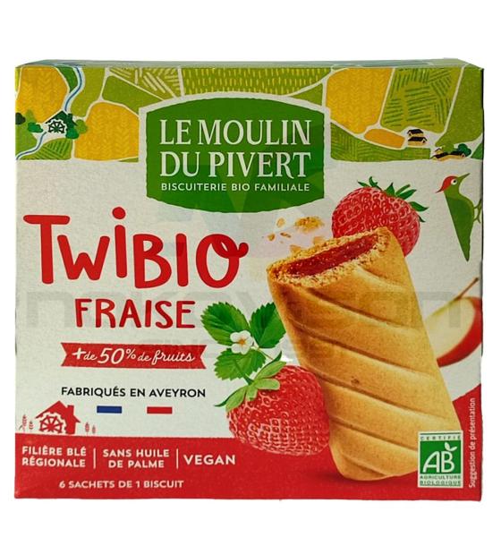 био бисквити Le Moulin Du Pivert Twibio Fraise + de 50% Fruits