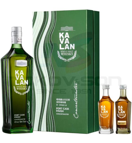 уиски Kavalan Concertmaster Port Cask Gift Box x 2 x 0.05ml