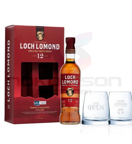 уиски Loch Lomond 12YO Single Malt Scotch Whiskey With 2 Glasses