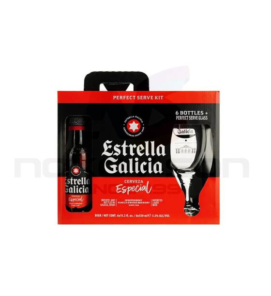 бира Estrella Galicia Especial Promo pack  6 x 330ml with Glass