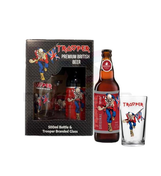 бира Trooper Premium British Gift Box With Cup
