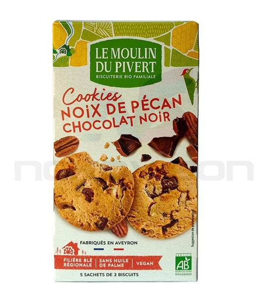 био бисквити Le Moulin Du Pivert Cookies Noix De Pecan Chocolat Noir