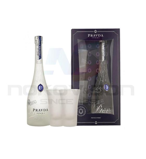 водка Pravda Vodka Gift Box With Glasses 700 ml