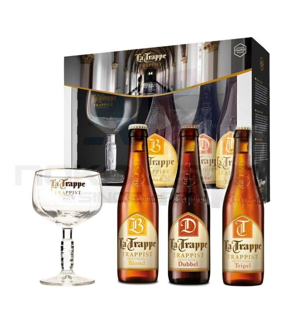 бира La Trappe BLONDE,DUBBEL & TRIPEL With Glass 3 x 330 ml