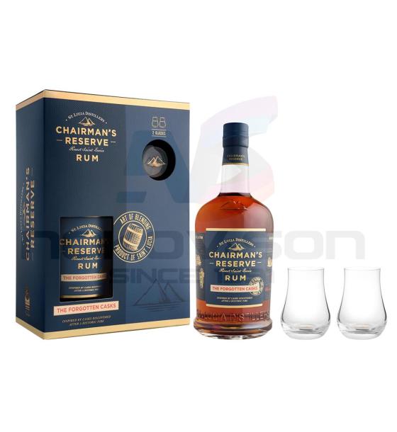 ром Chairman's Reserve The Forgotten Casks Gift Box With Glasses