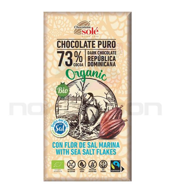 био шоколад Chocolates Sole Dark Chocolate 73% with Sea Salt Flakes