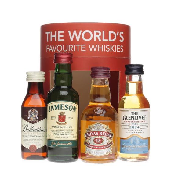 уиски The Worlds Favourite Whiskies Jameson & Chivas Regal 12YO & Glenlivet Founders Reserve & Ballantines Fines Gift Box
