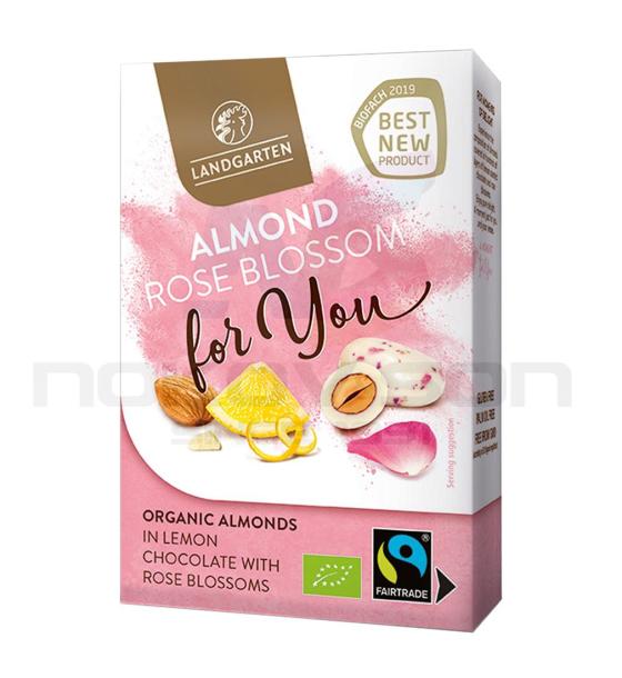 бадеми Landgarten Organic Almond in Lemon Chocolate with Rose Blossoms