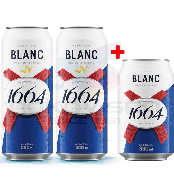 бира Kronenbourg 1664 Blanc PROMO PACK 2 x 500ml FREE 1 x 330ml