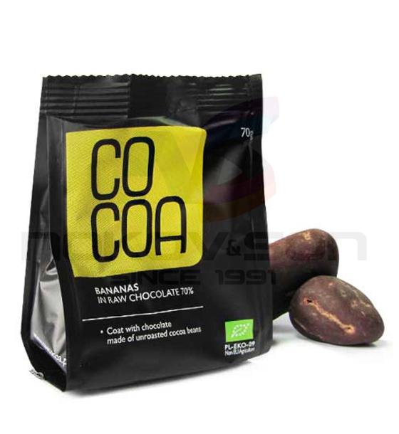 сушени плодове Surovital Cocoa Bananas in Raw Chocolate 70%