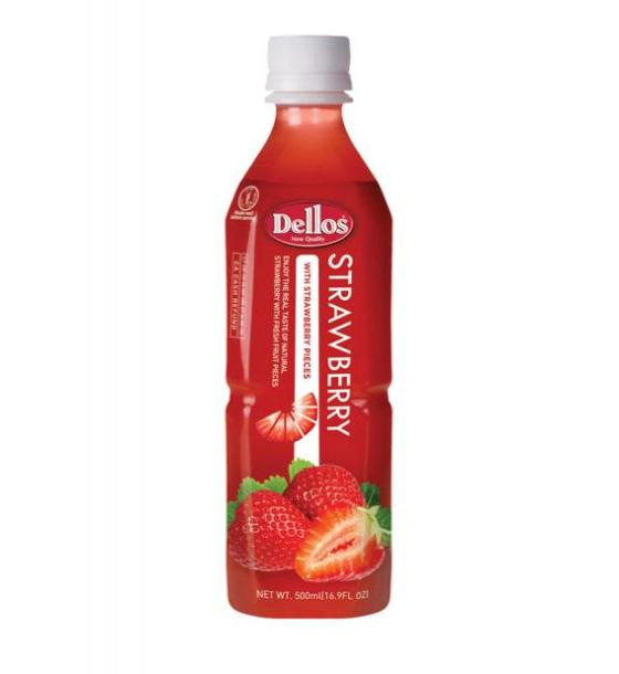 плодова напитка Dellos Strawberry с парченца Ягода