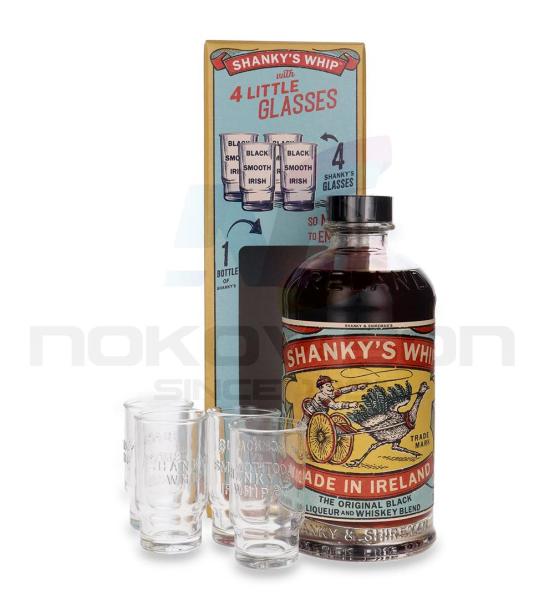 ликьор Shanky's Whip Liqueur and Whisky Blend Gift Box With 4 Shot Glass