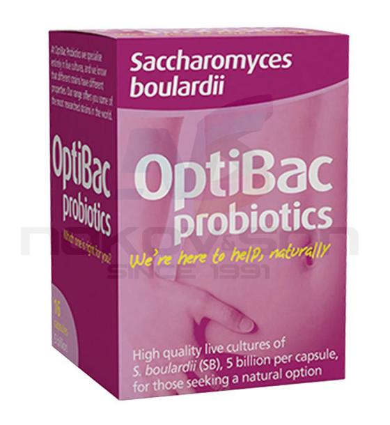 био хранителна добавка Optibac Probiotics Saccharomyces boulardii 16 капсули