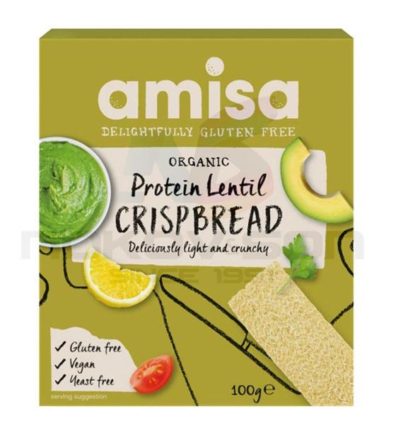 крекери Amisa Organic Protein Lentil Crispbread
