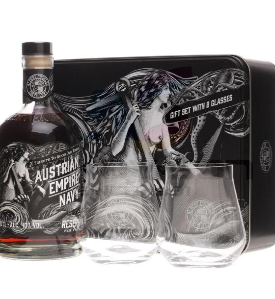ром Austrian Empire Navy Reserva 1863 Gift Box with 2 Glasses