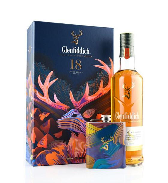 уиски Glenfiddich Single Malt Scotch Whisky Gift Box with Flask