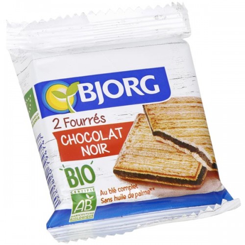 БИО БИСКВИТИ BJORG 50г с пълнеж ЧЕРЕН ШОКОЛАД
