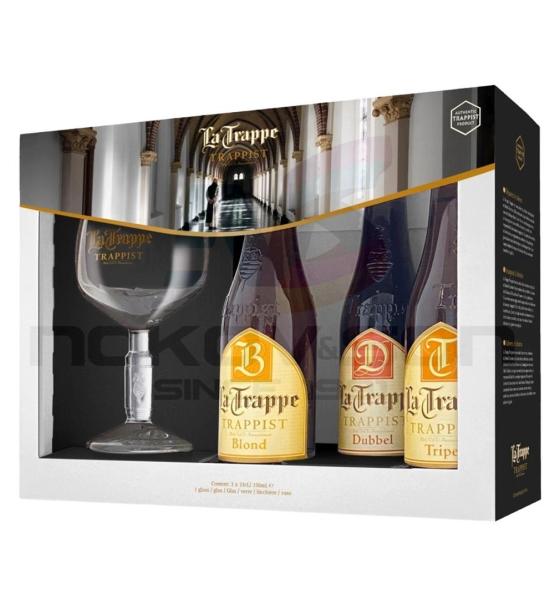 бира La Trappe BLONDE,DUBBEL & TRIPEL With Glass 3 x 330 ml