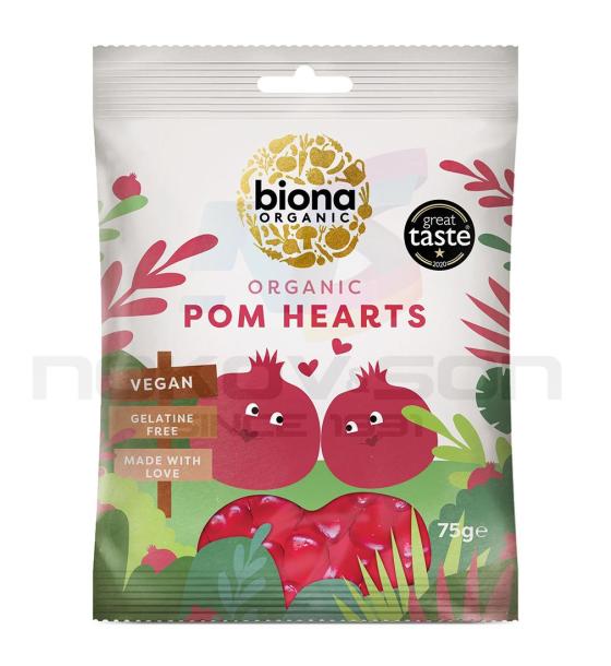 желирани бонбони Biona Organic Pom Hearts