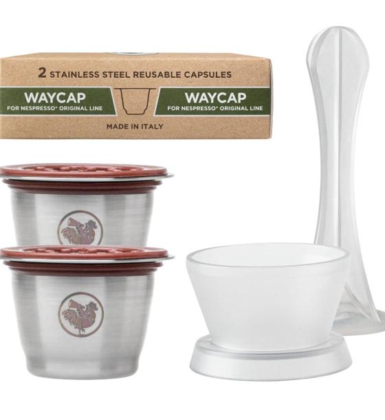 силиконови капачки WayCap Пълен комплект със силиконова капачка за Nespresso кафемашина с 2 капсули